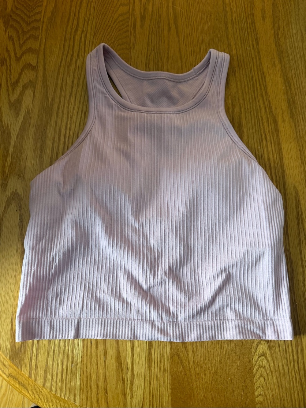 Lululemon Ebb to Street Cropped Racerback Tank Top Women Size 8 Light Pink